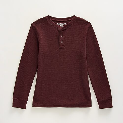 Thereabouts Little & Big Kid Boys Henley Neck Long Sleeve Regular Fit Thermal Top In Red