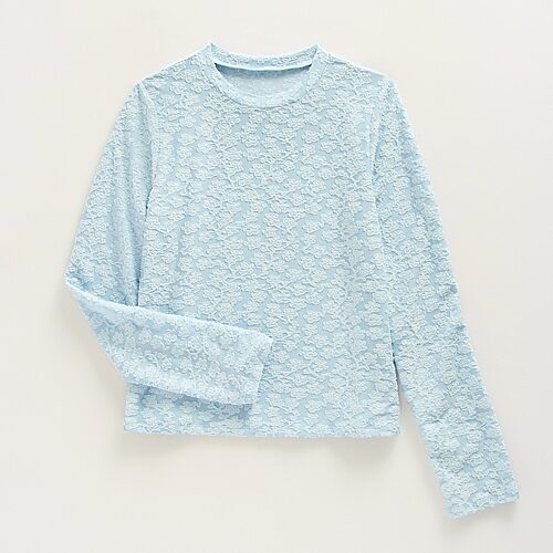 Thereabouts Little & Big Kid Girls Round Neck Long Sleeve T-shirt In Blue