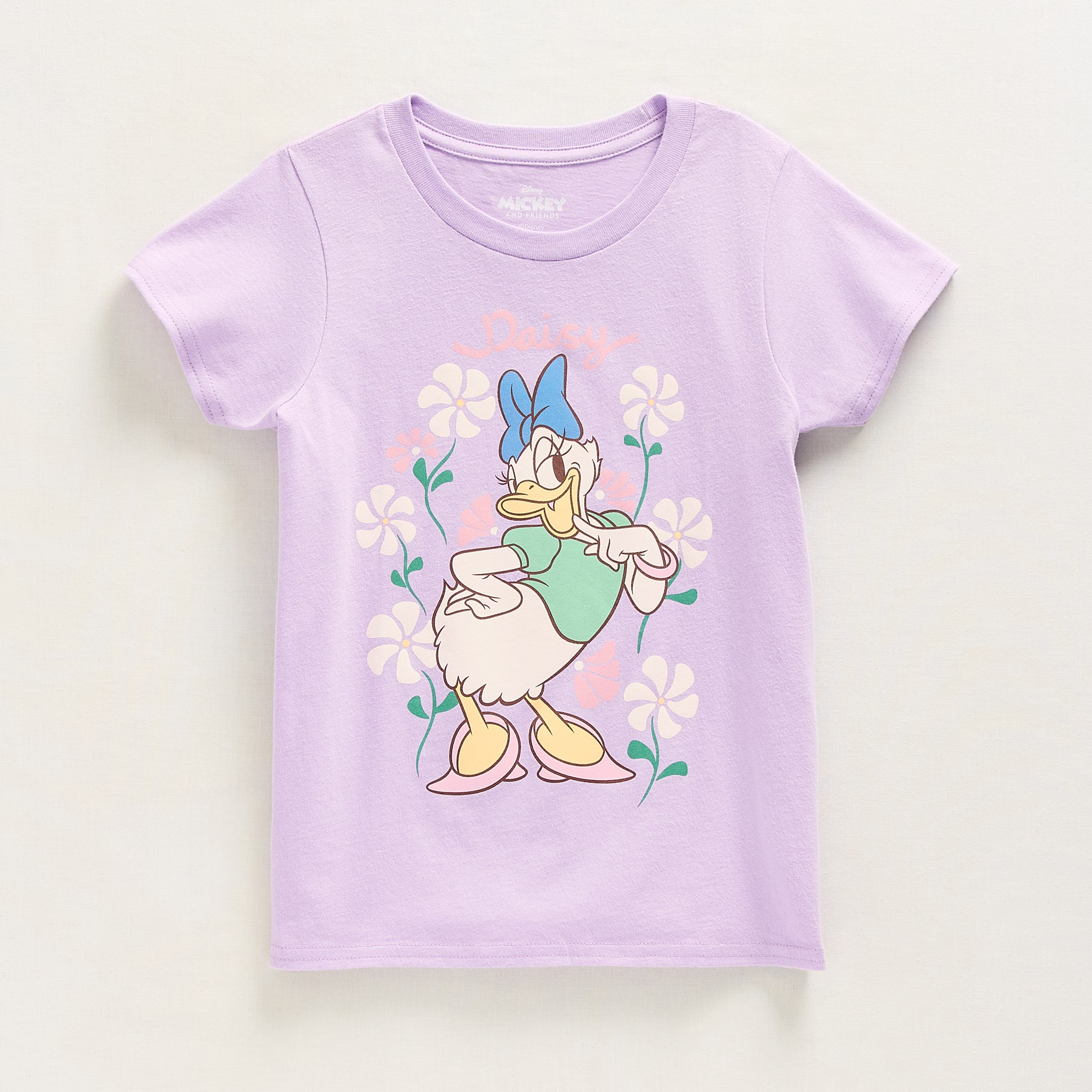 Disney Collection Girls Crew Neck Short Sleeve Regular Fit Mickey Mouse Graphic T-Shirt