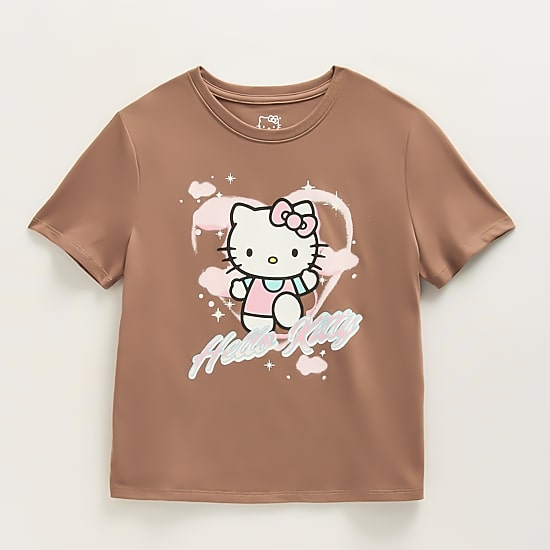 Little & Big Kid Girls Crew Neck Short Sleeve Regular Fit Hello Kitty Graphic T-Shirt