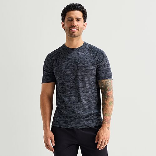 Xersion Everair Mens Crew Neck Short Sleeve Quick Dry Active T-shirt In Black