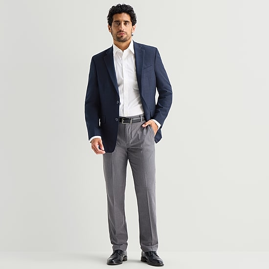 Van Heusen Textured Solid Mens Modern Fit Sport Coat
