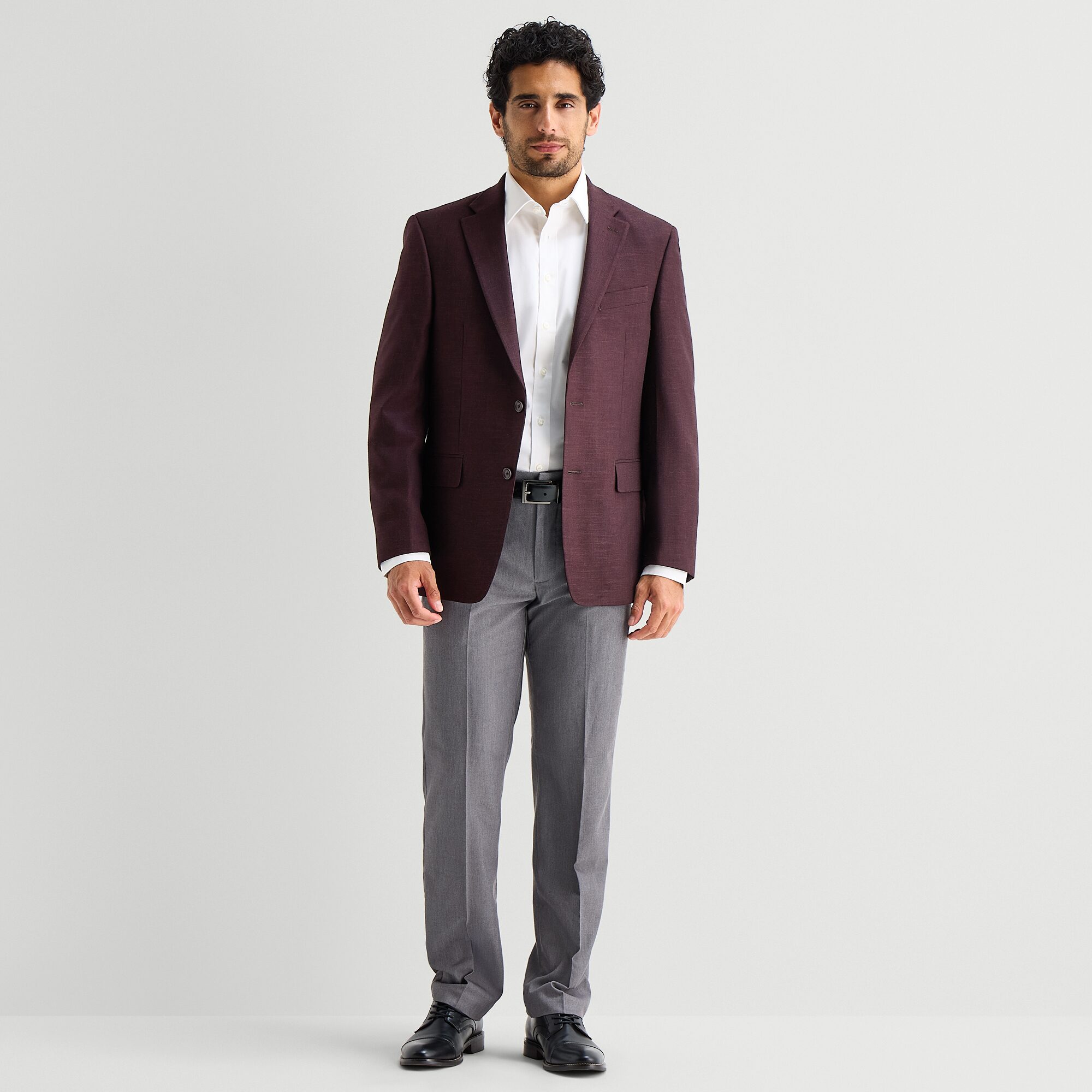Van Heusen Textured Solid Mens Modern Fit Sport Coat