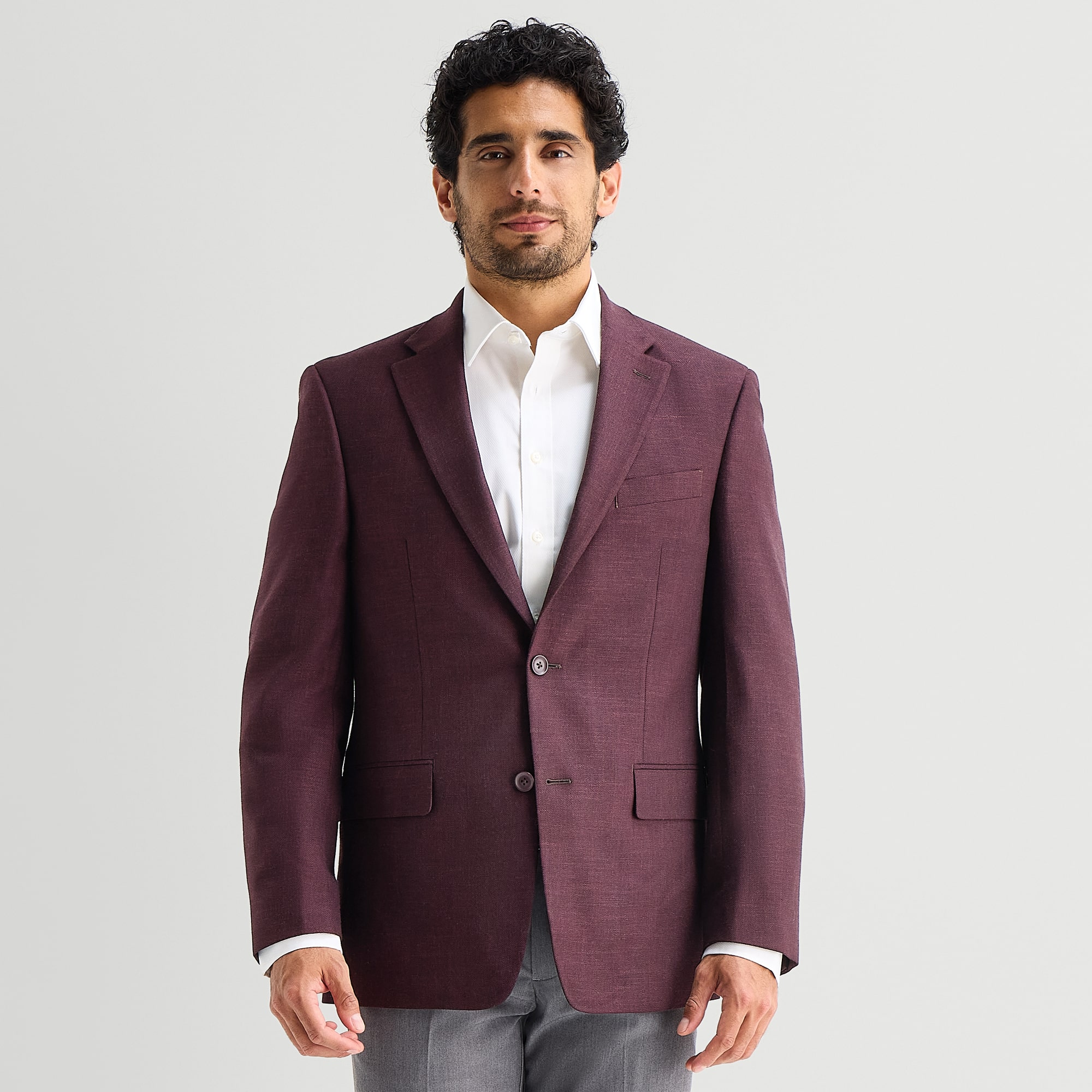 Van Heusen Textured Solid Mens Modern Fit Sport Coat