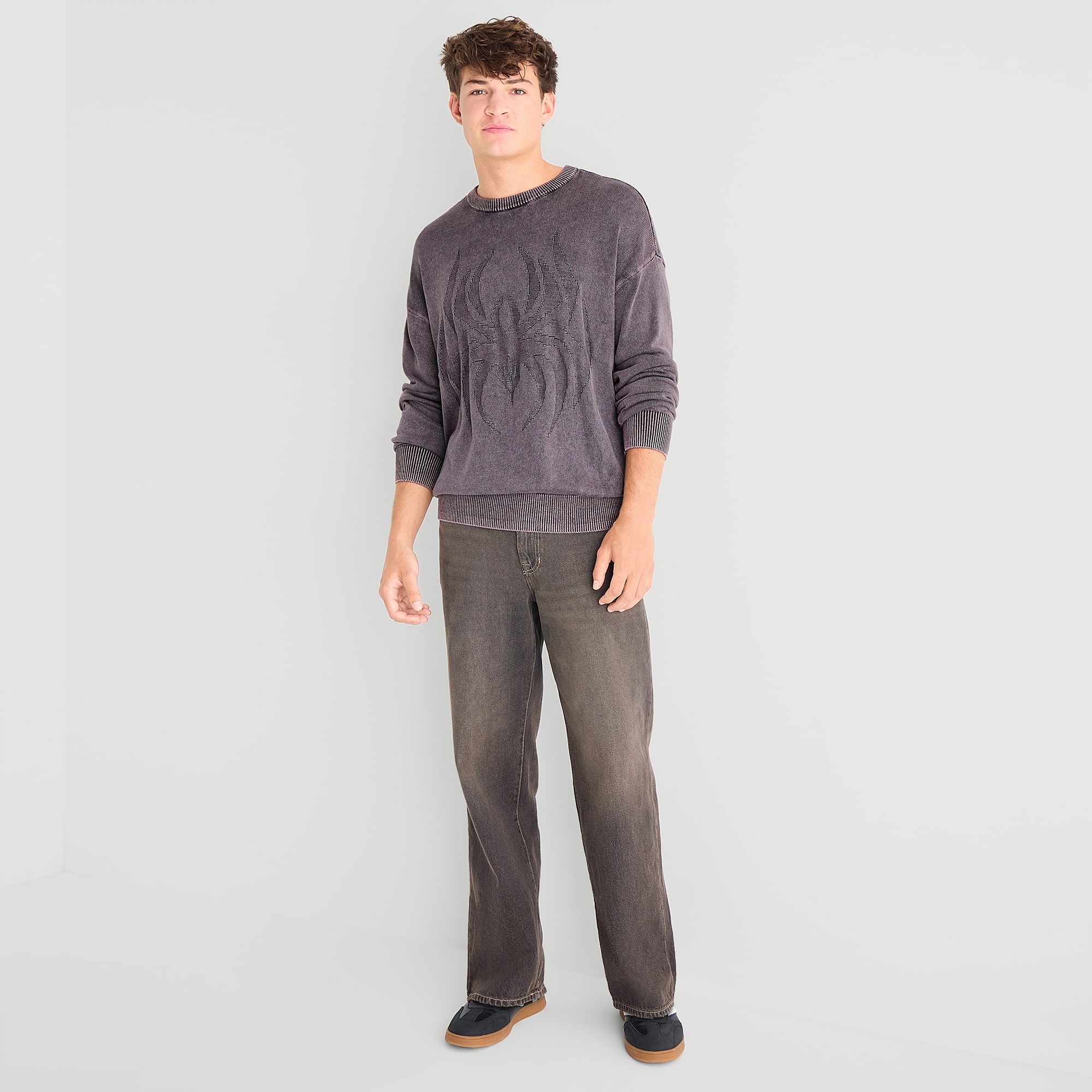 Arizona Mens Crew Neck Long Sleeve Pullover Sweater