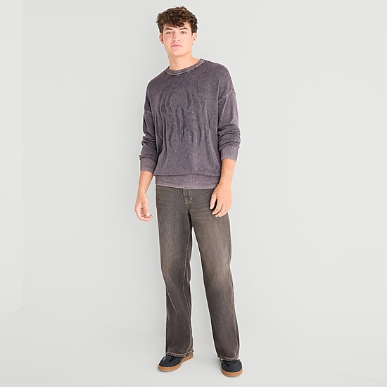 Arizona Mens Crew Neck Long Sleeve Pullover Sweater