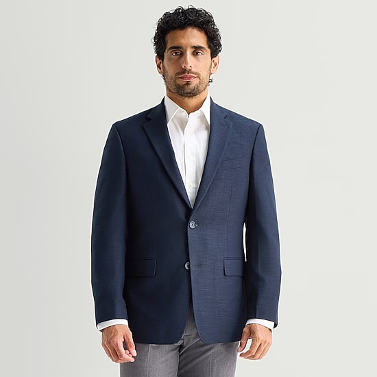 Van Heusen Textured Solid Mens Modern Fit Sport Coat
