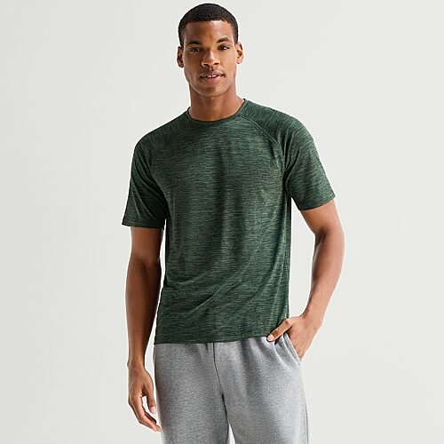 Xersion Everair Mens Crew Neck Short Sleeve Quick Dry Active T-shirt In Green