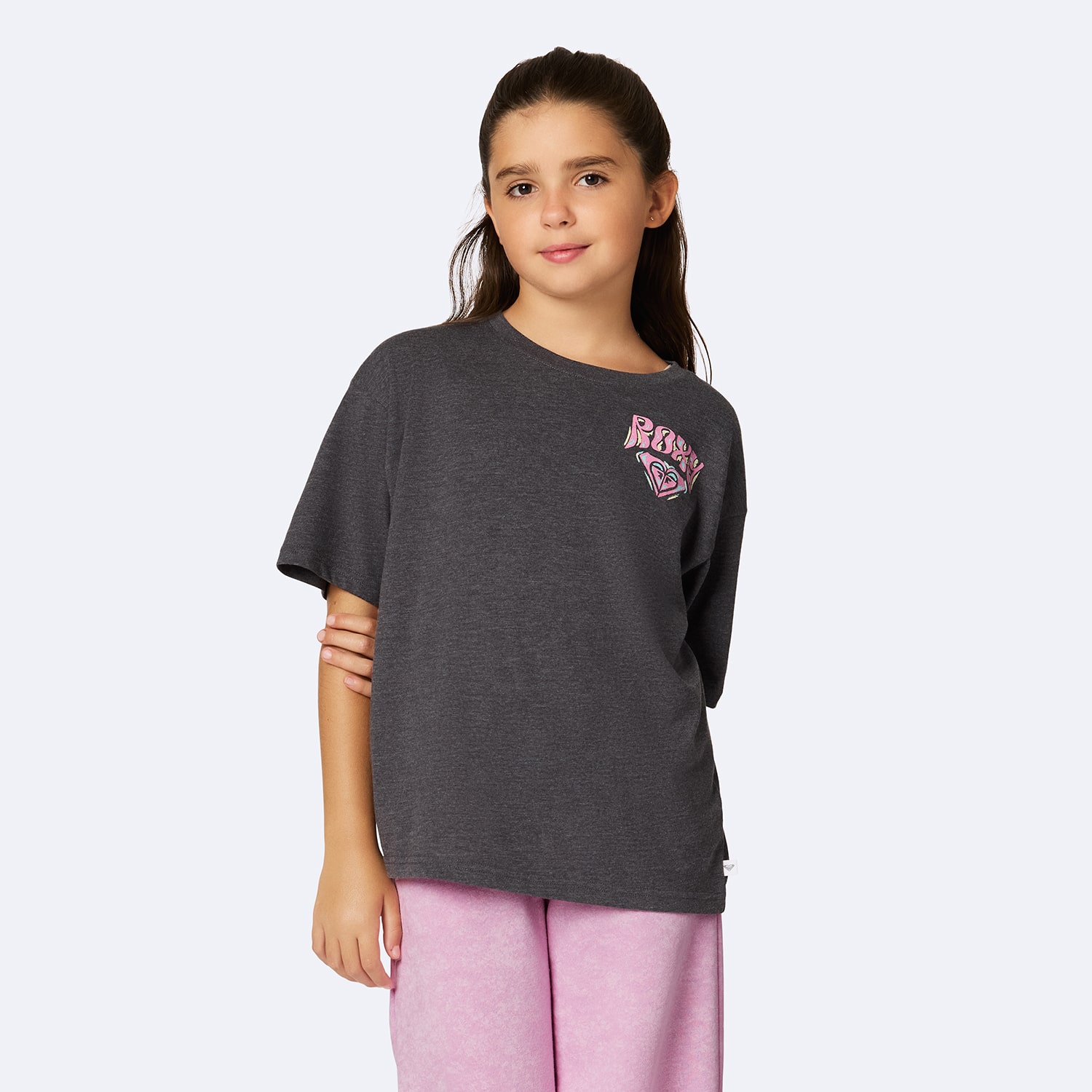 Roxy Big Kid Girls Crew Neck Short Sleeve Oversized Graphic T-Shirt