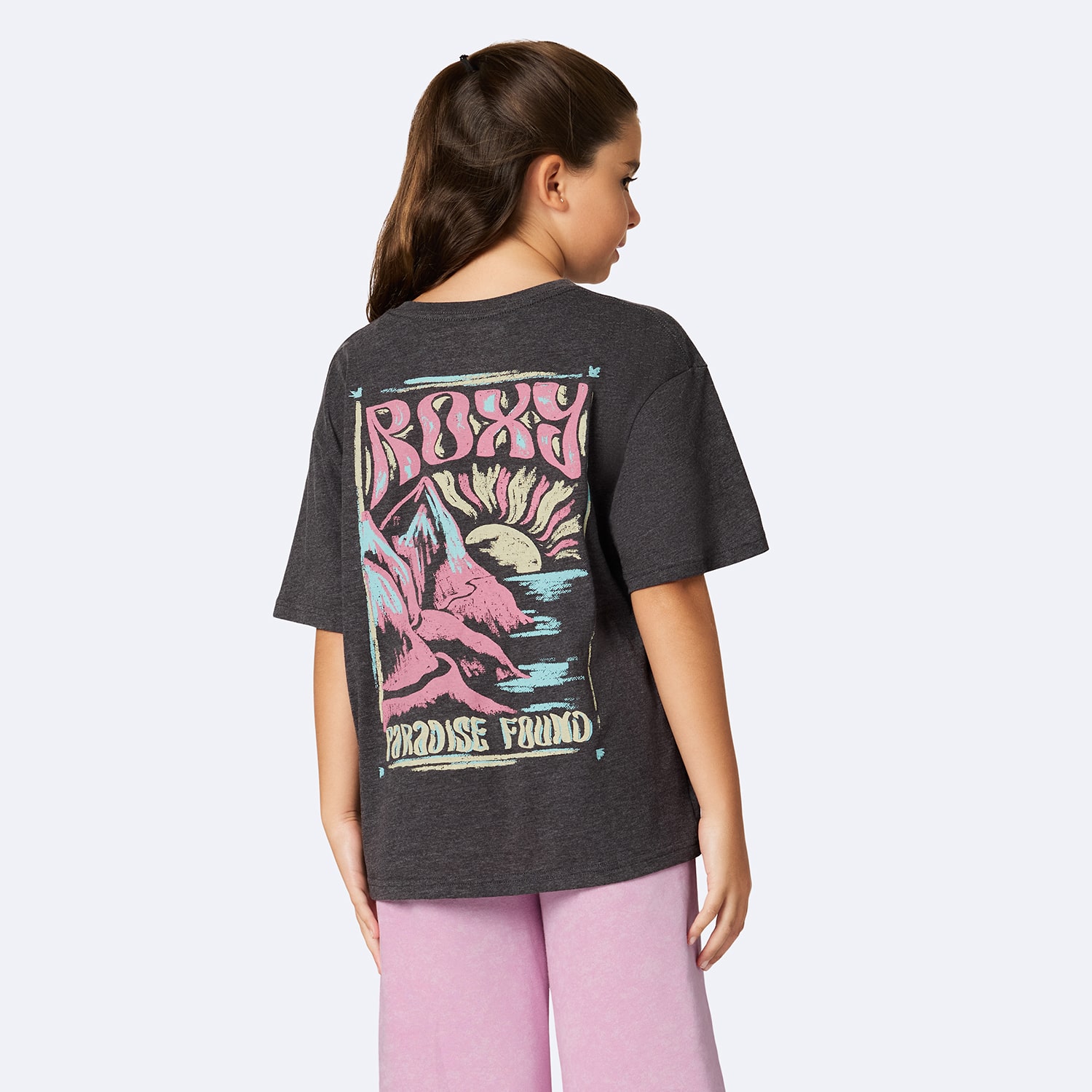 Roxy Big Kid Girls Crew Neck Short Sleeve Oversized Graphic T-Shirt