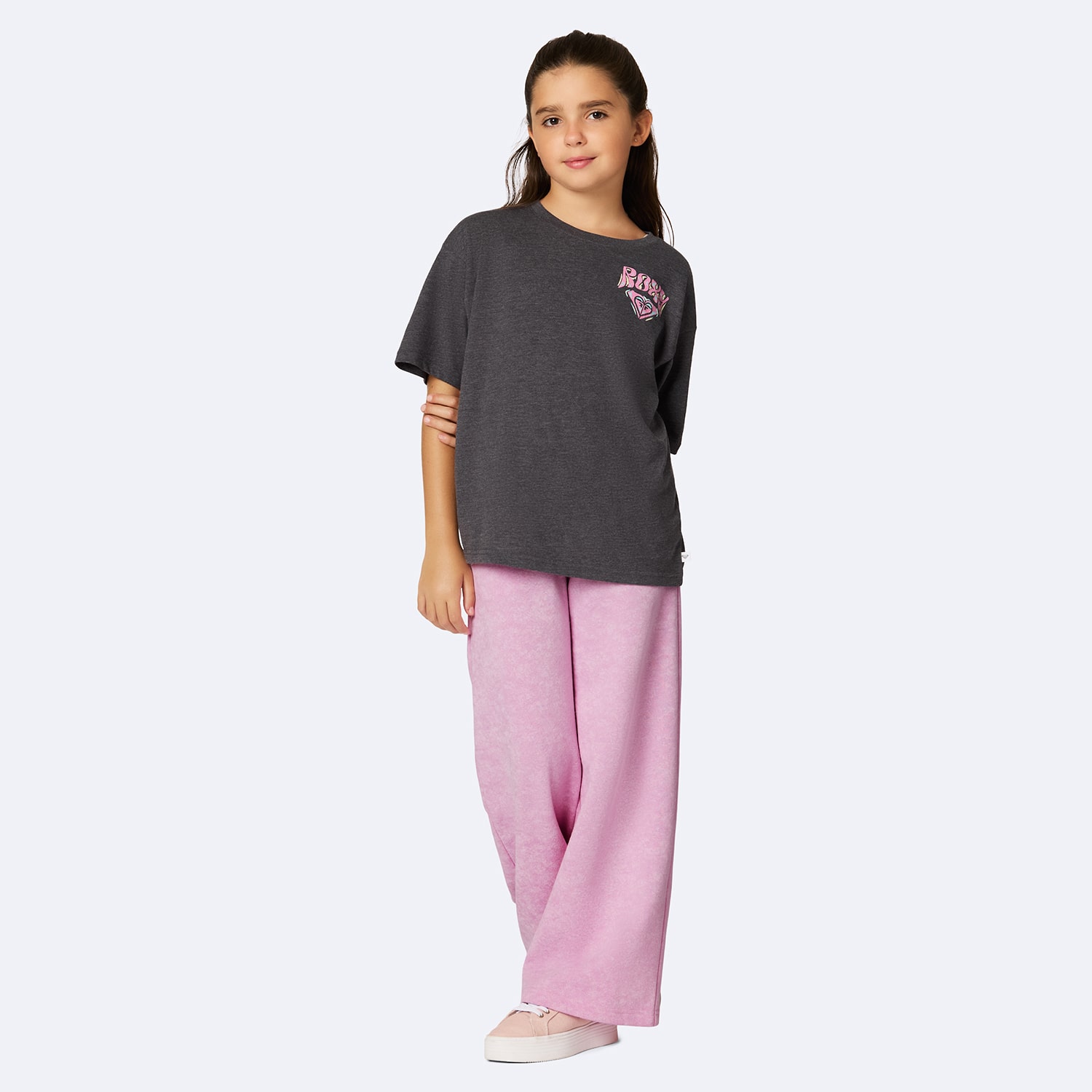 Roxy Big Kid Girls Crew Neck Short Sleeve Oversized Graphic T-Shirt