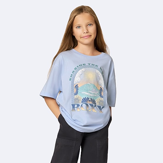 Roxy Big Kid Girls Crew Neck Short Sleeve Oversized Graphic T-Shirt