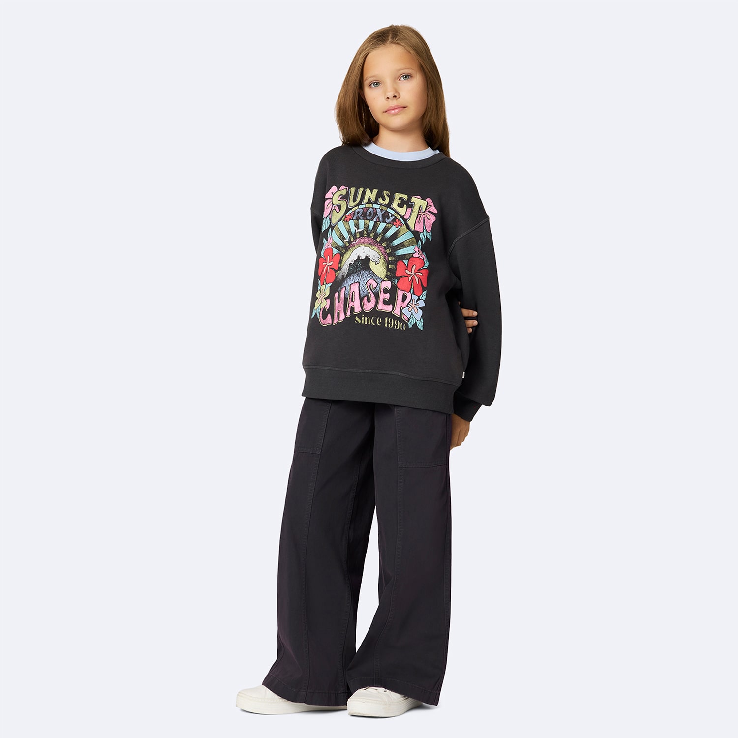 Roxy Big Kid Girls Mid Rise Wide Leg Loose Fit Pull-On Pant