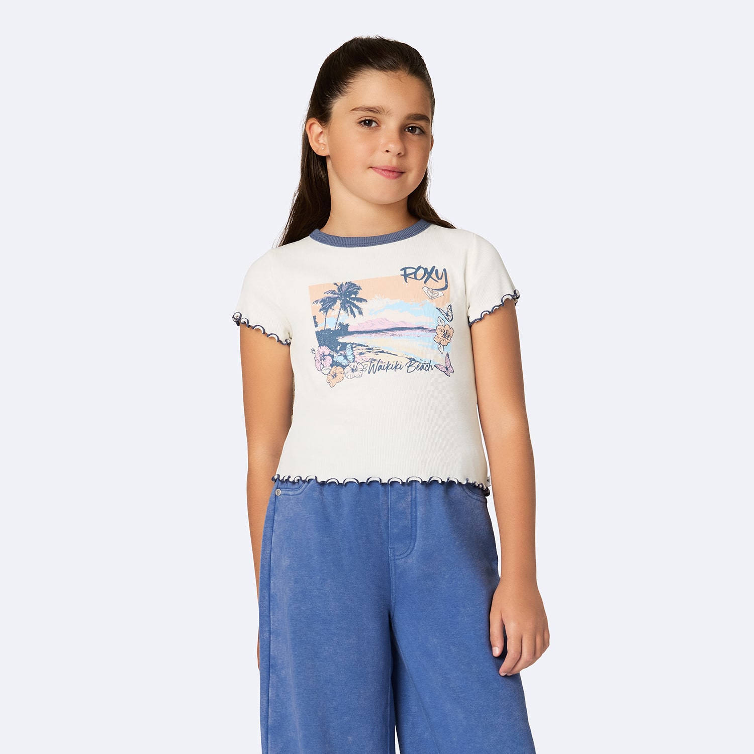 Roxy Big Kid Girls Crew Neck Short Sleeve Regular Fit Graphic T-Shirt