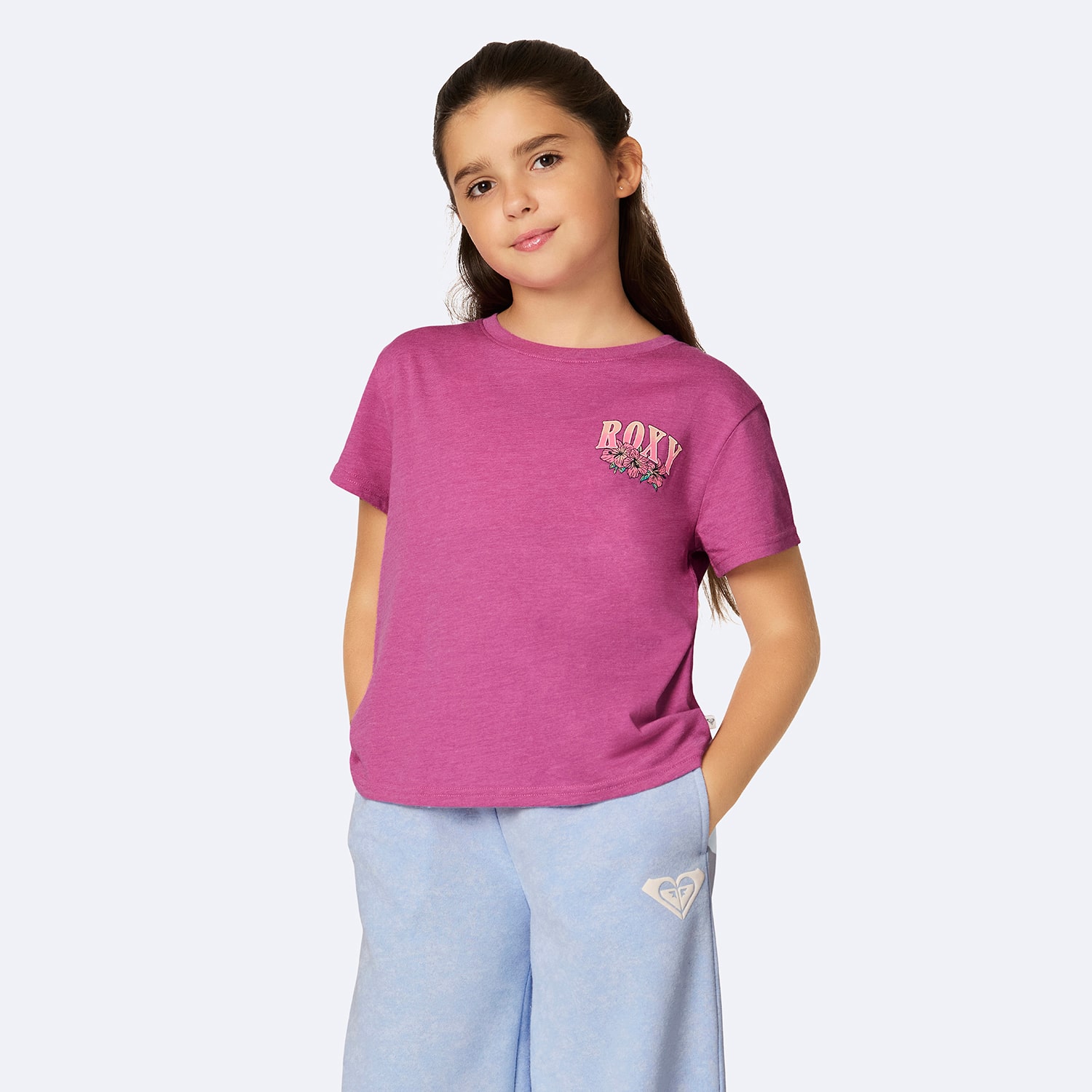 Roxy Big Kid Girls Crew Neck Short Sleeve Regular Fit Graphic T-Shirt