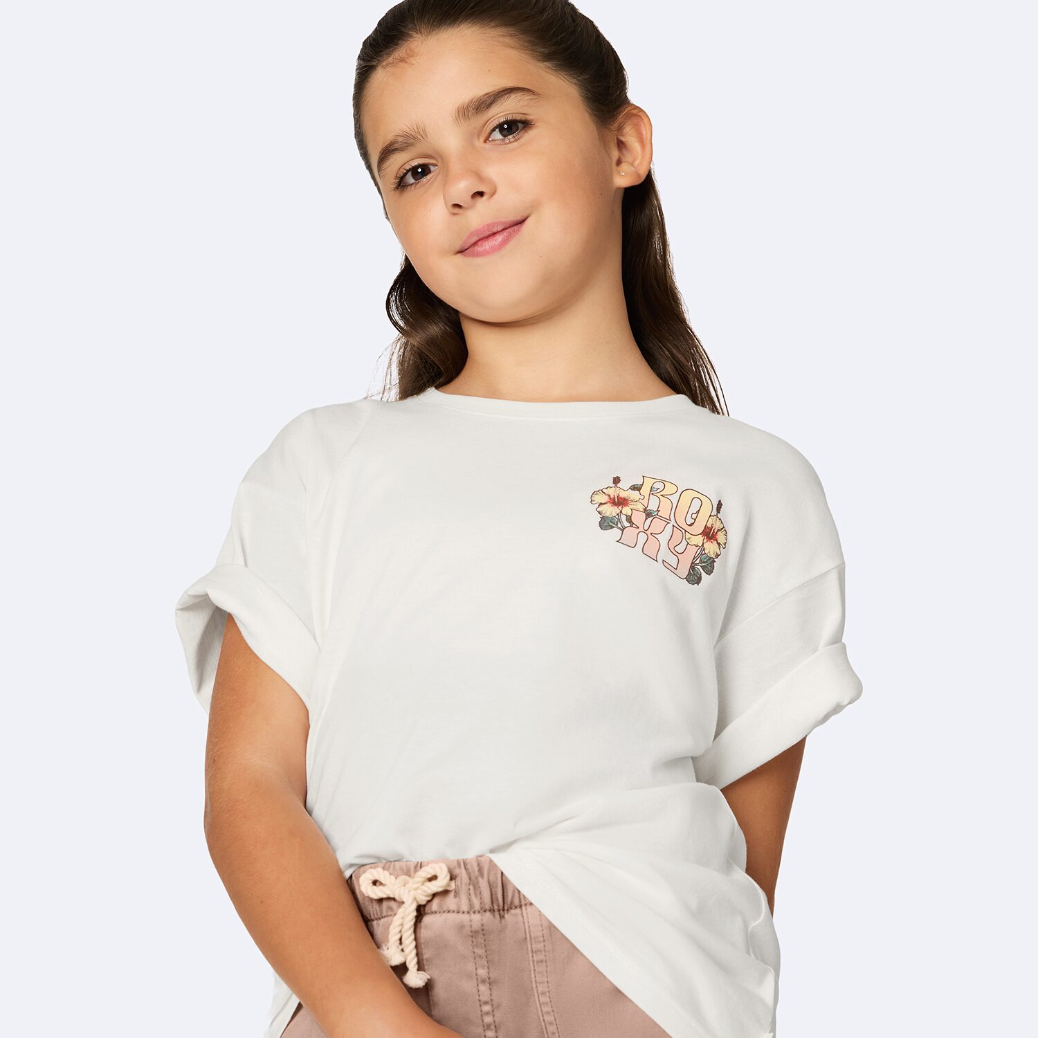 Roxy Big Kid Girls Crew Neck Short Sleeve Oversized Graphic T-Shirt