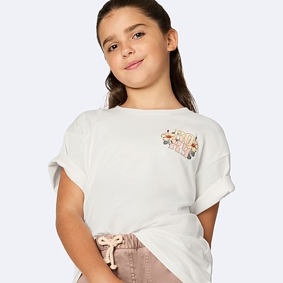 Roxy Big Kid Girls Crew Neck Short Sleeve Oversized Graphic T-Shirt