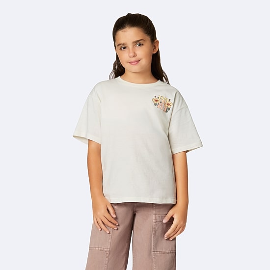 Roxy Big Kid Girls Crew Neck Short Sleeve Oversized Graphic T-Shirt