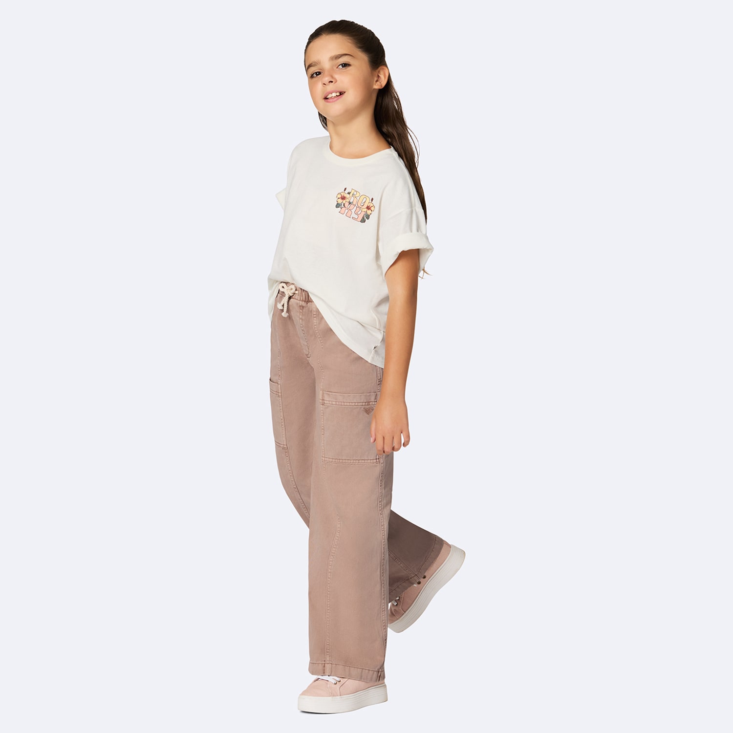 Roxy Big Kid Girls Crew Neck Short Sleeve Oversized Graphic T-Shirt