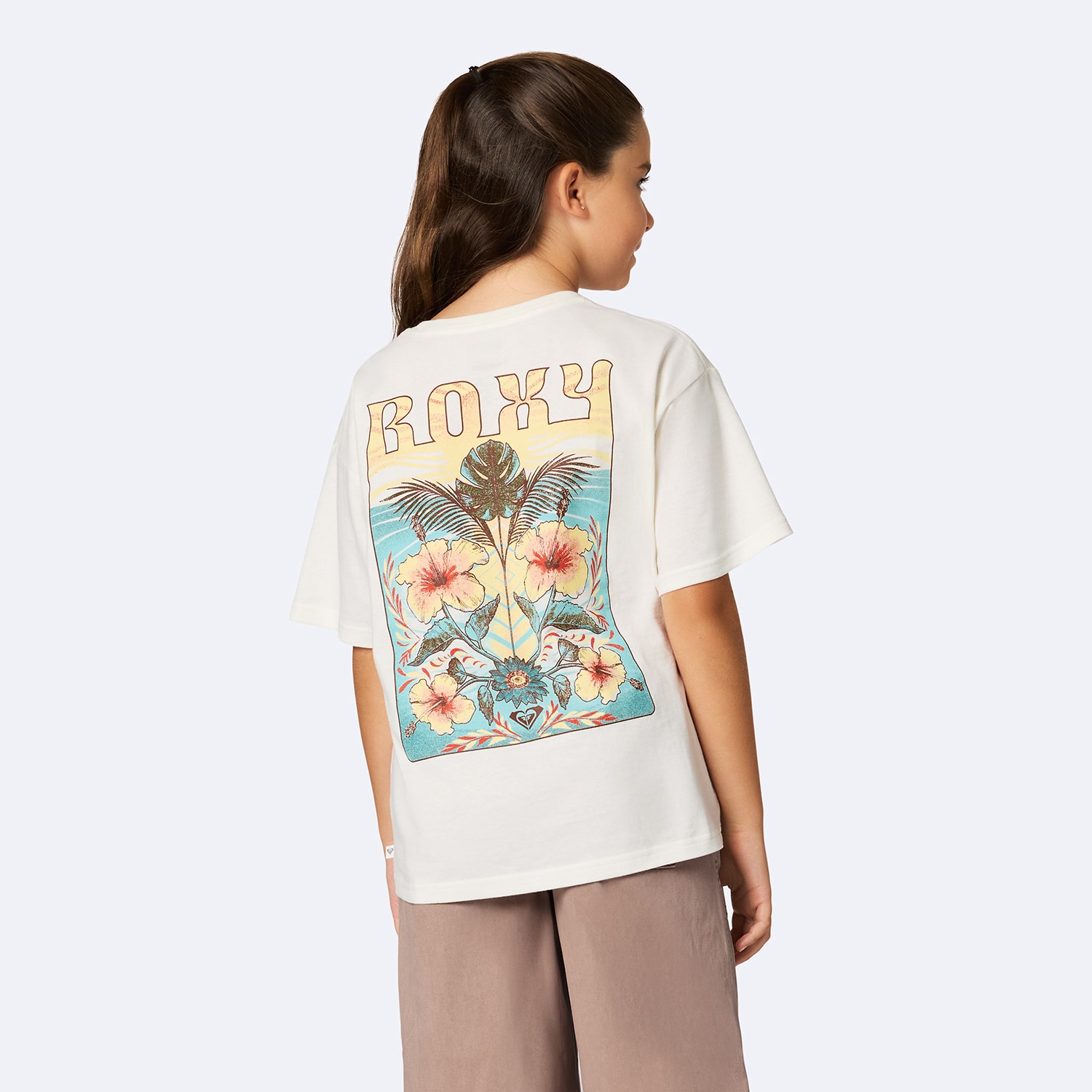 Roxy Big Kid Girls Crew Neck Short Sleeve Oversized Graphic T-Shirt