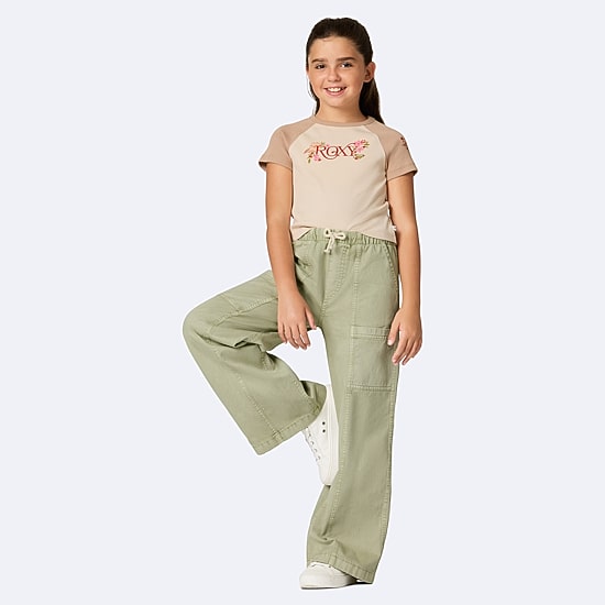 Roxy Big Kid Girls Mid Rise Wide Leg Loose Fit Pull-On Pant