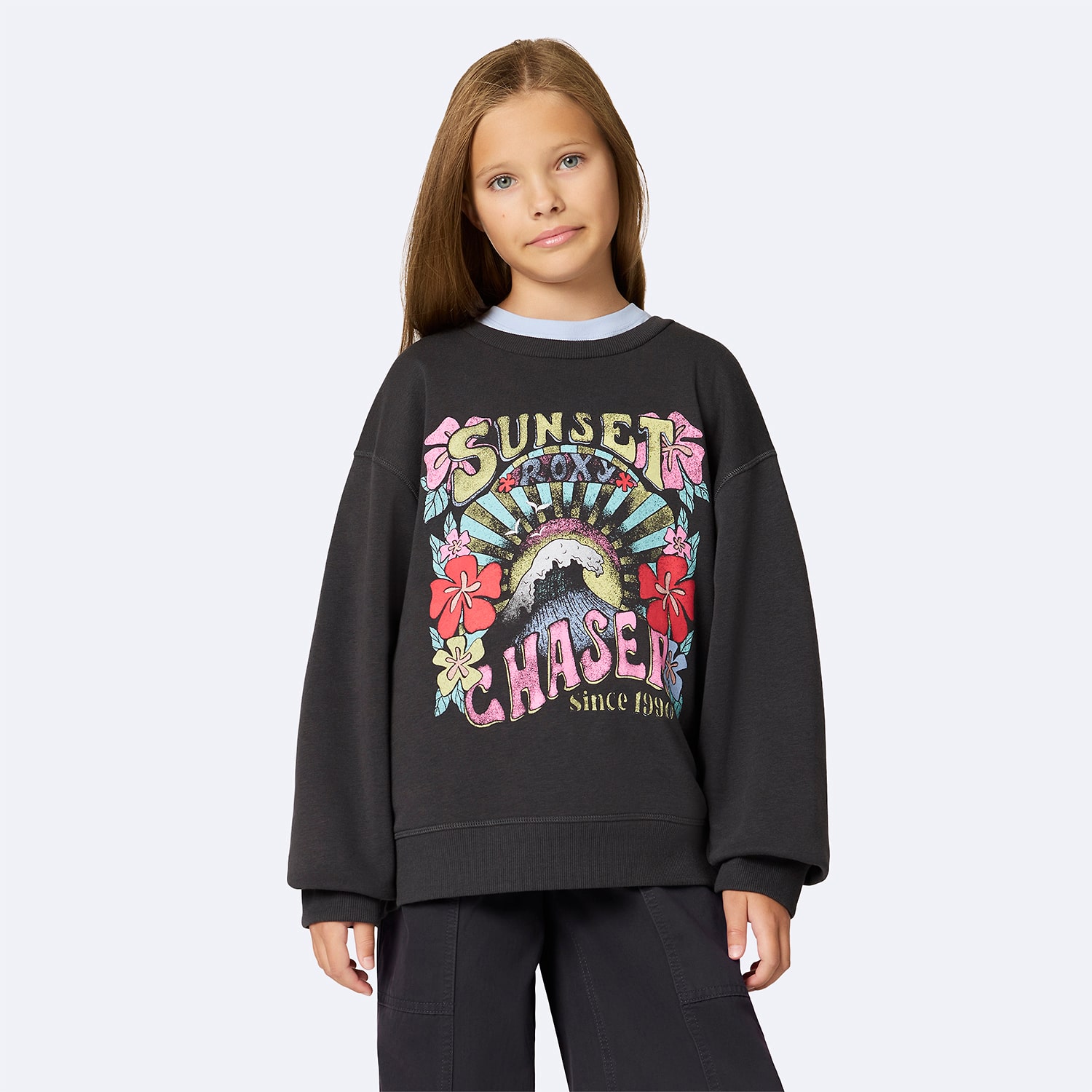 Roxy Big Kid Girls Crew Neck Fleece Long Sleeve Sweatshirt