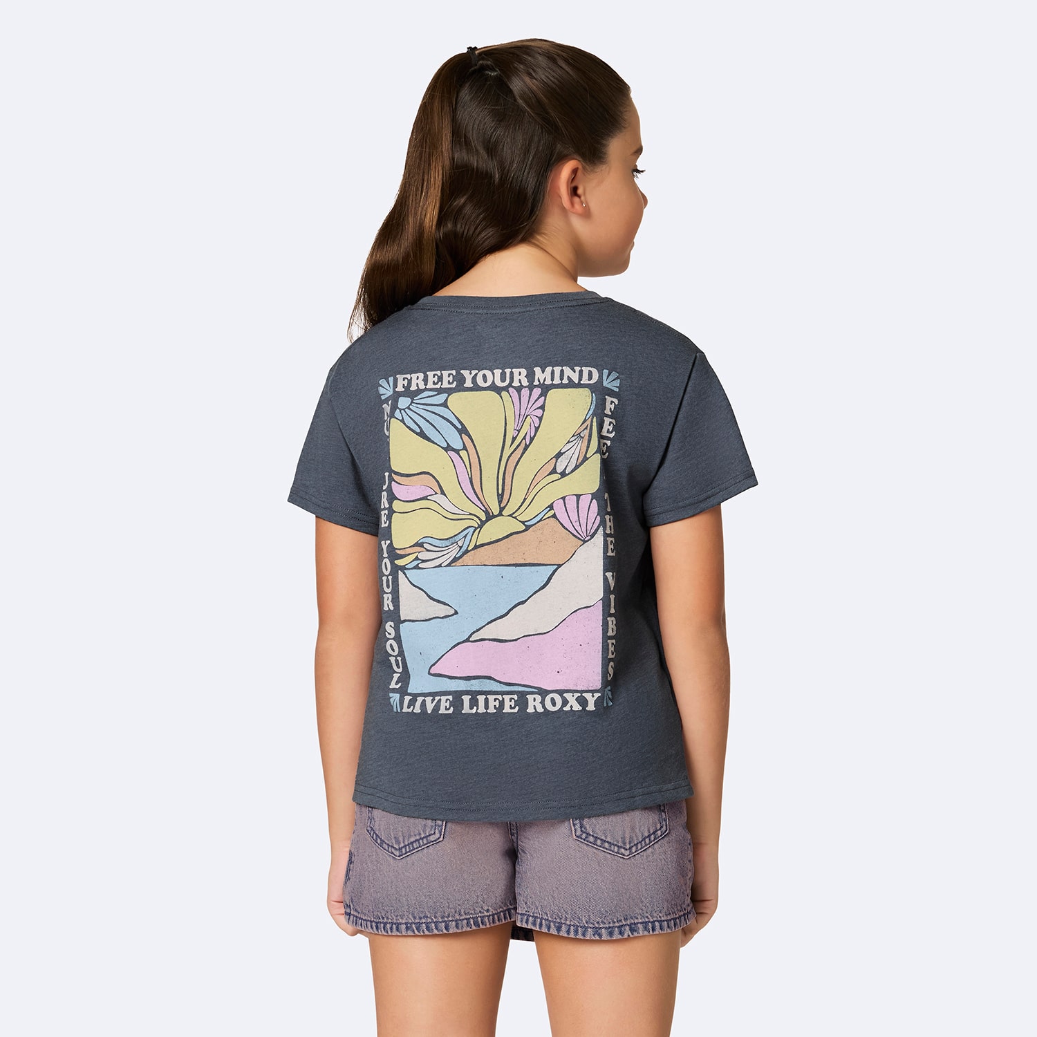 Roxy Big Kid Girls Crew Neck Short Sleeve Regular Fit Graphic T-Shirt