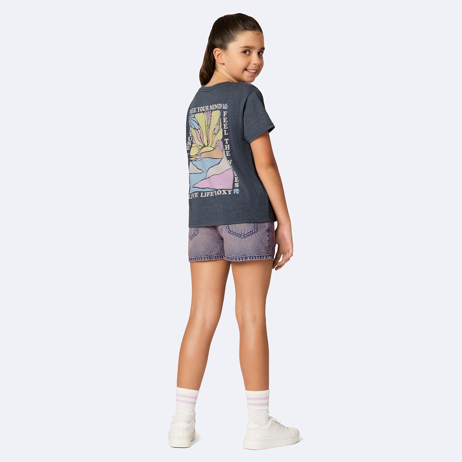 Roxy Big Kid Girls Crew Neck Short Sleeve Regular Fit Graphic T-Shirt
