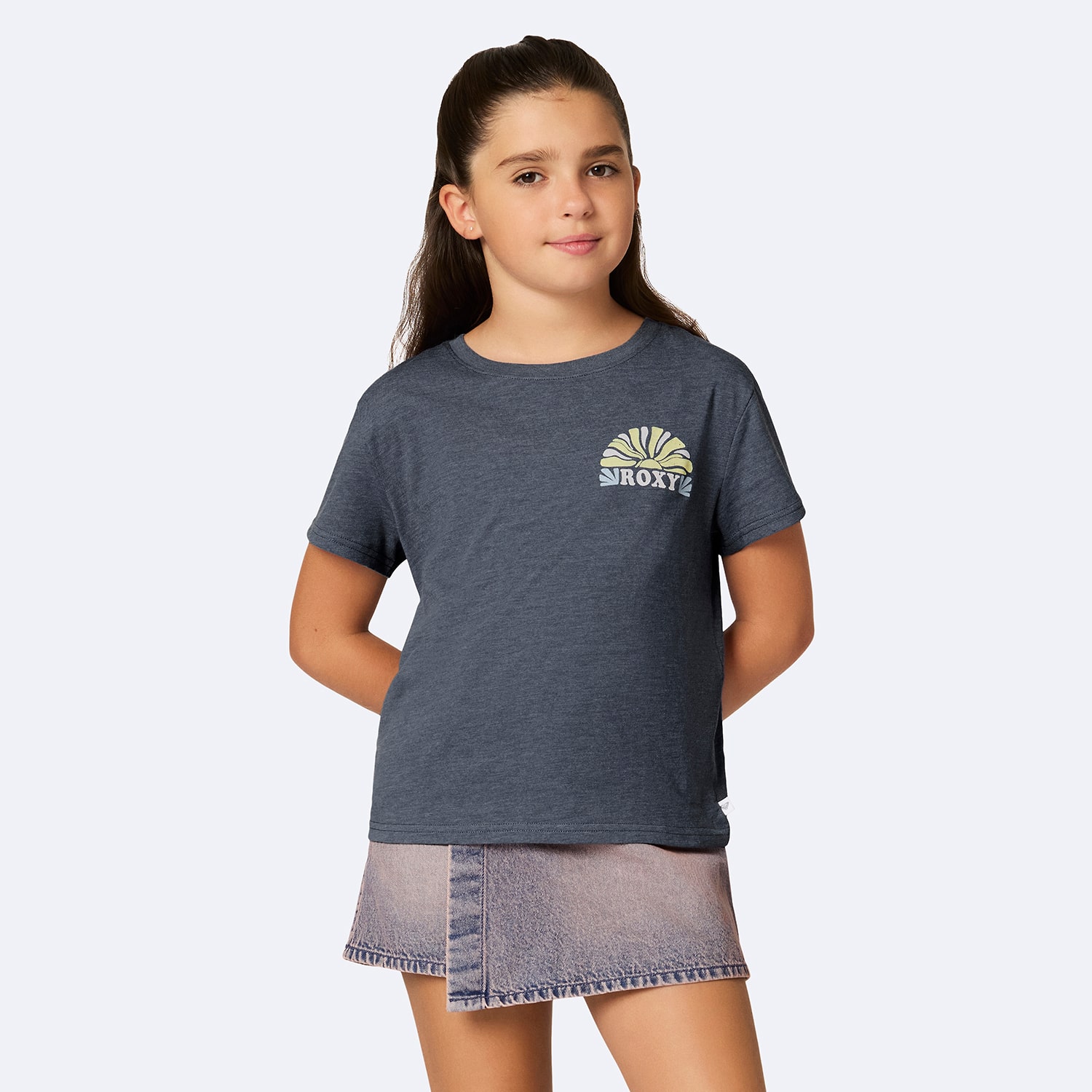 Roxy Big Kid Girls Crew Neck Short Sleeve Regular Fit Graphic T-Shirt