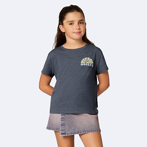 Roxy Big Kid Girls Crew Neck Short Sleeve Regular Fit Graphic T-shirt In Blue