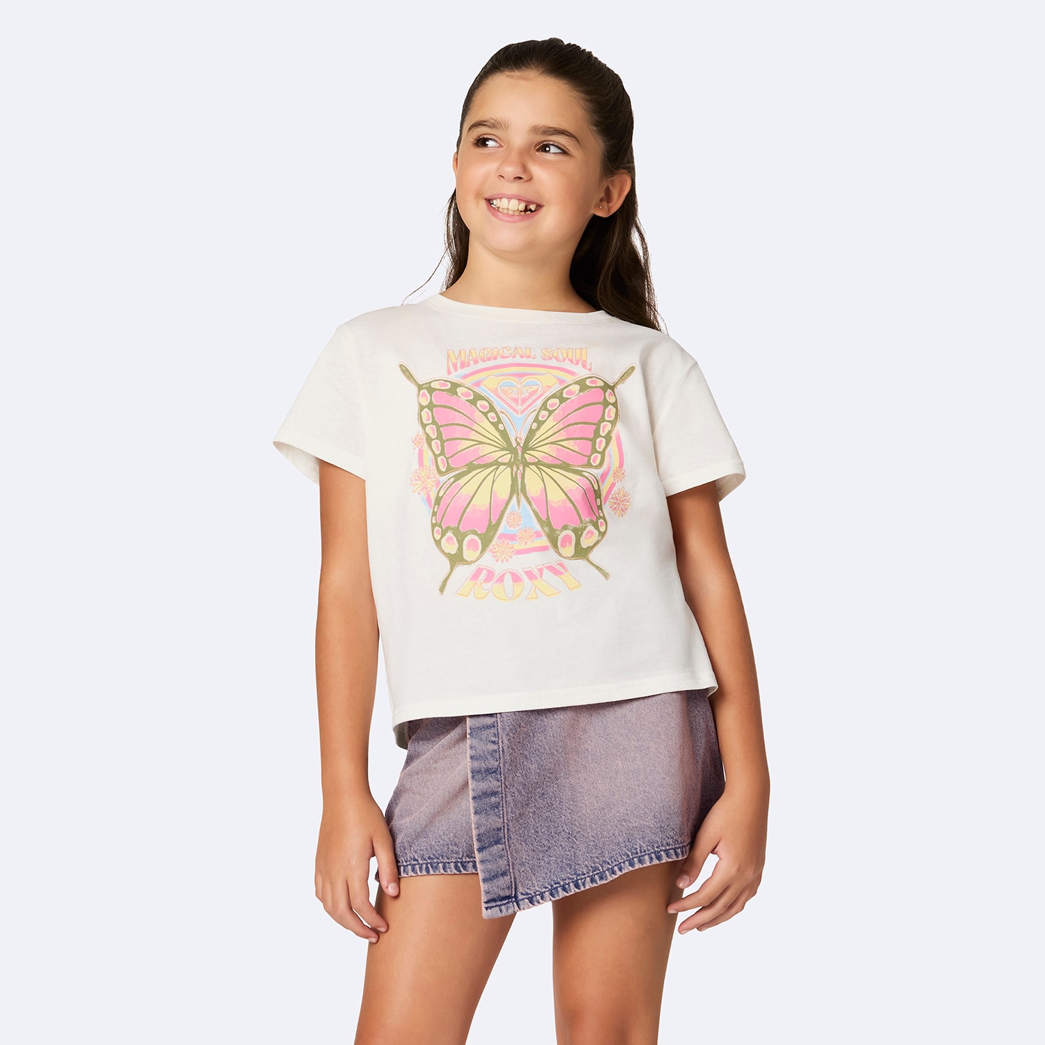 Roxy Big Kid Girls Crew Neck Short Sleeve Regular Fit Graphic T-Shirt