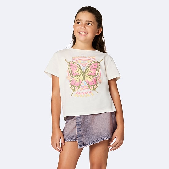Roxy Big Kid Girls Crew Neck Short Sleeve Regular Fit Graphic T-Shirt