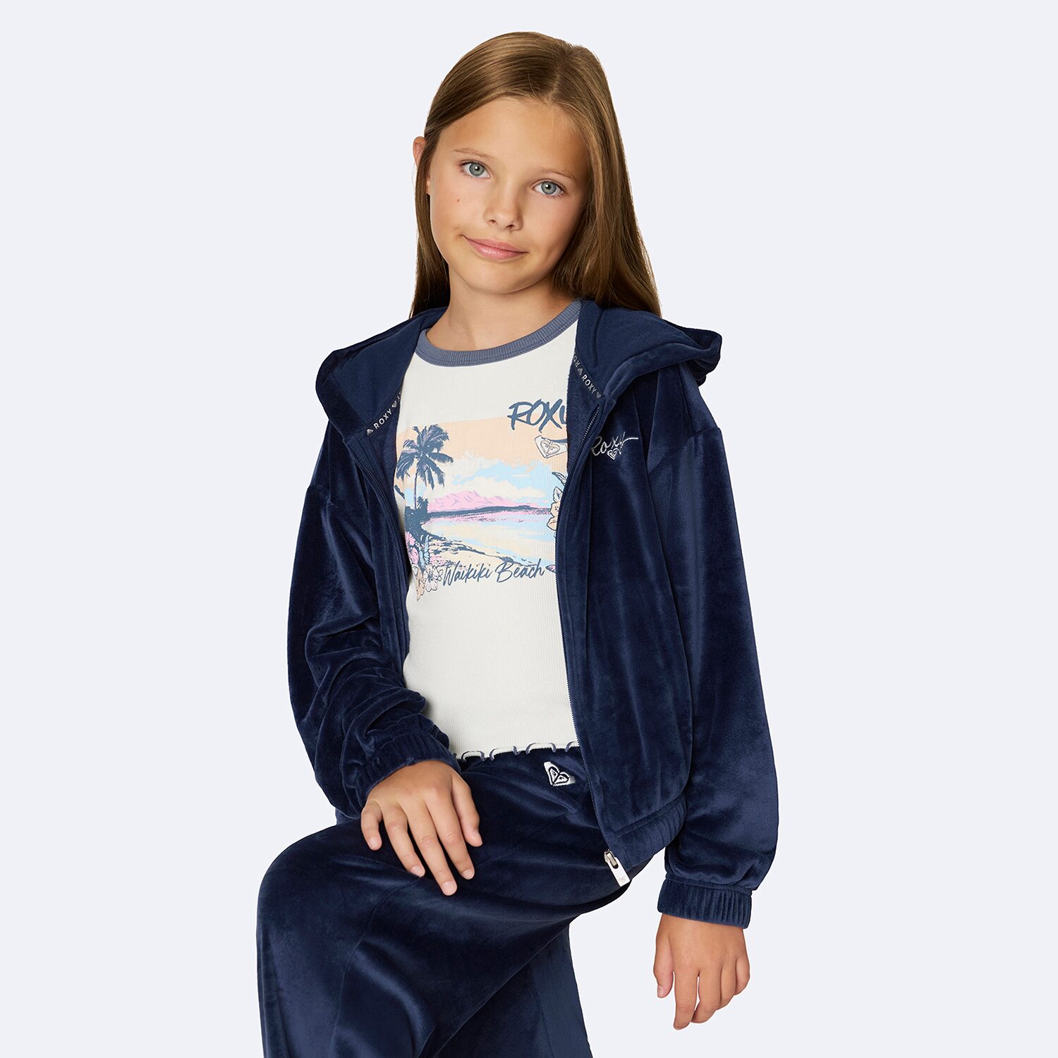 Roxy Big Kid Girls Long Sleeve Zipper Hoodie