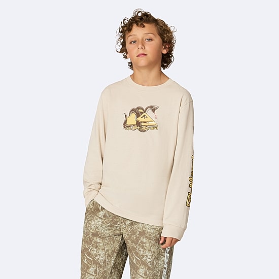 Quiksilver Big Kid Boys Crew Neck Long Sleeve Regular Fit Graphic T-Shirt
