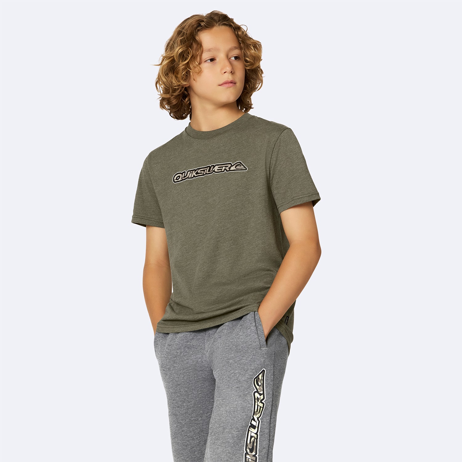 Quiksilver Big Kid Boys Crew Neck Short Sleeve Regular Fit Graphic T-Shirt