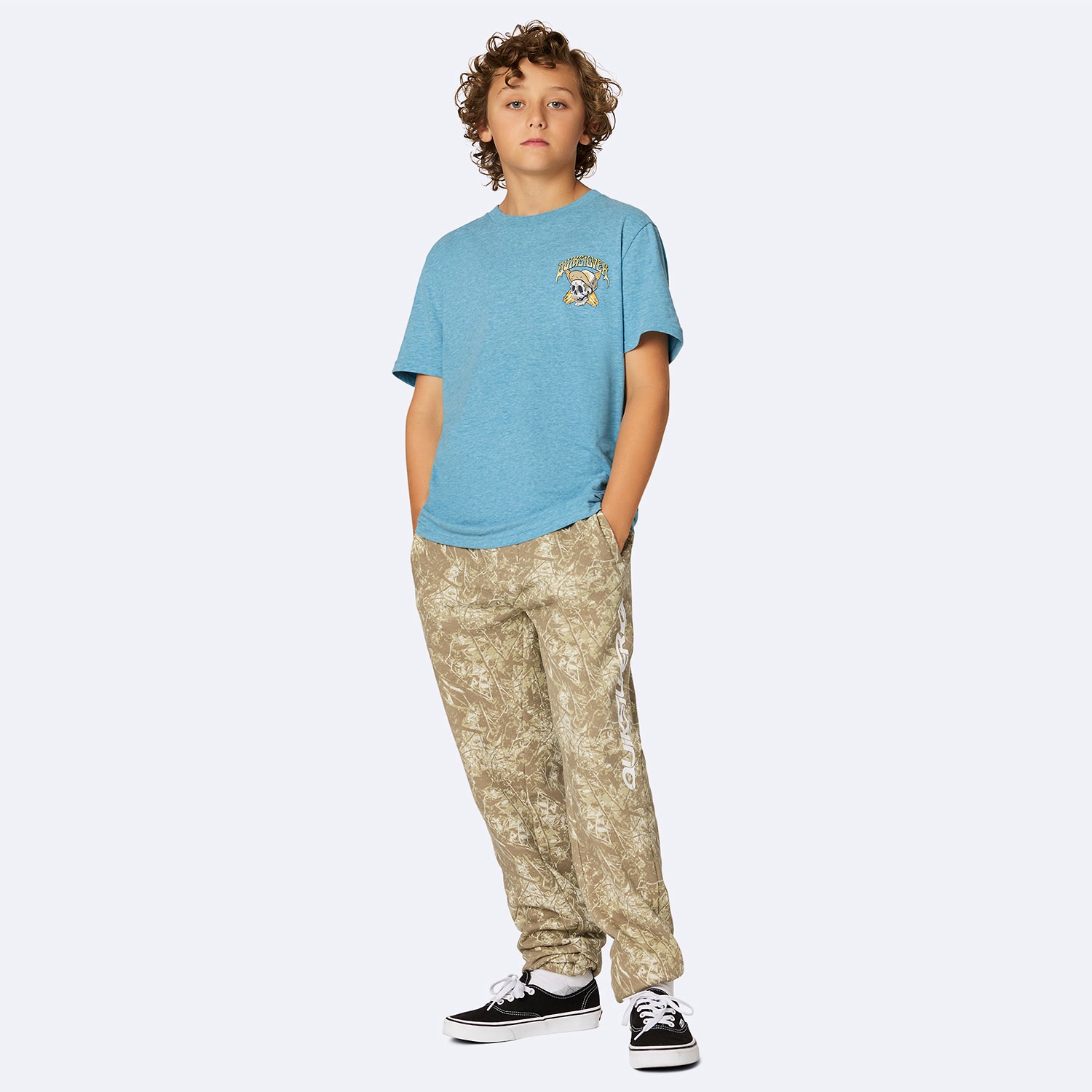 Quiksilver Big Kid Boys Crew Neck Short Sleeve Regular Fit Graphic T-Shirt