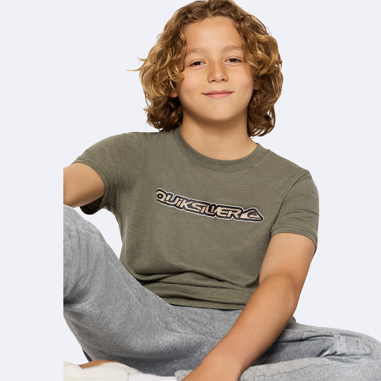 Quiksilver Big Kid Boys Crew Neck Short Sleeve Regular Fit Graphic T-Shirt