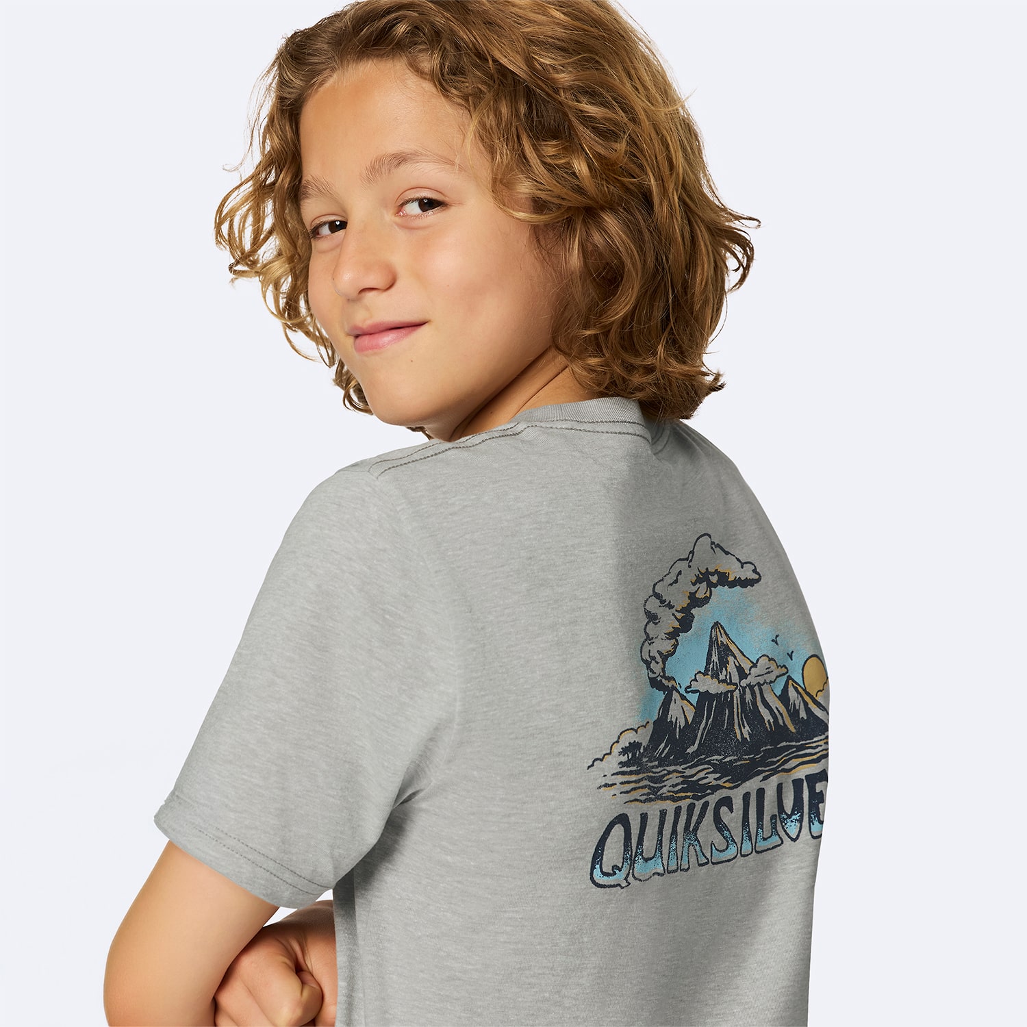 Quiksilver Big Kid Boys Crew Neck Short Sleeve Regular Fit Graphic T-Shirt