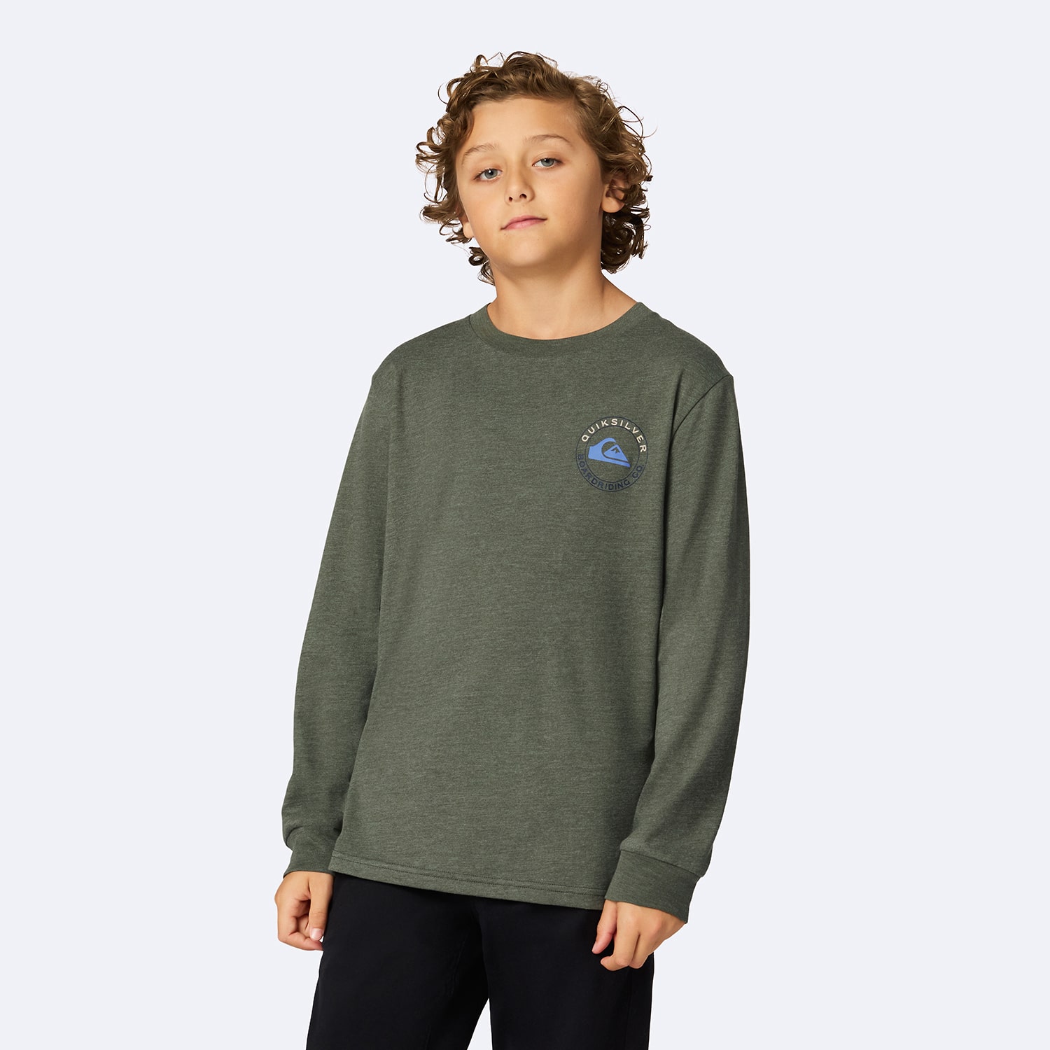 Quiksilver Big Kid Boys Crew Neck Long Sleeve Regular Fit Graphic T-Shirt