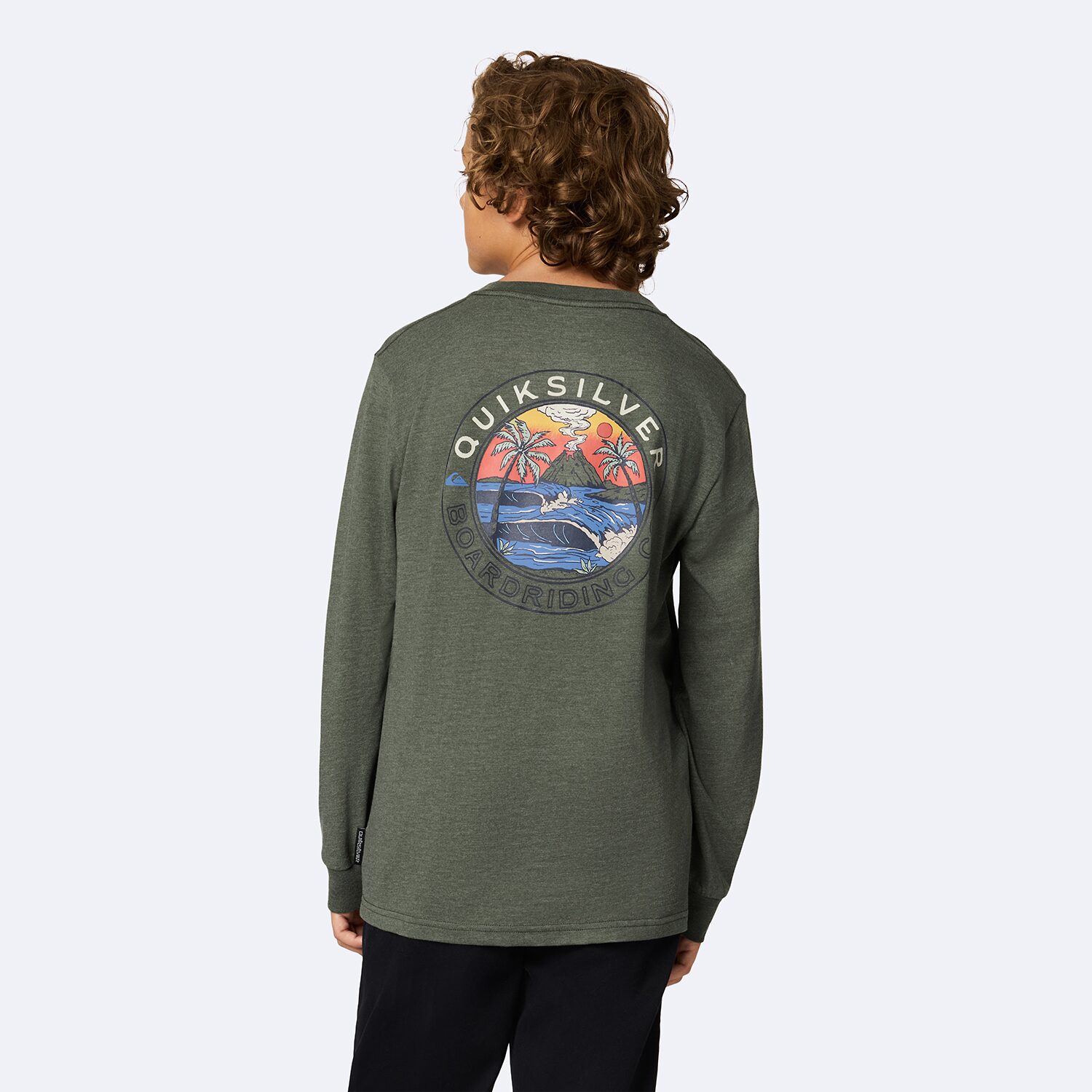 Quiksilver Big Kid Boys Crew Neck Long Sleeve Regular Fit Graphic T-Shirt