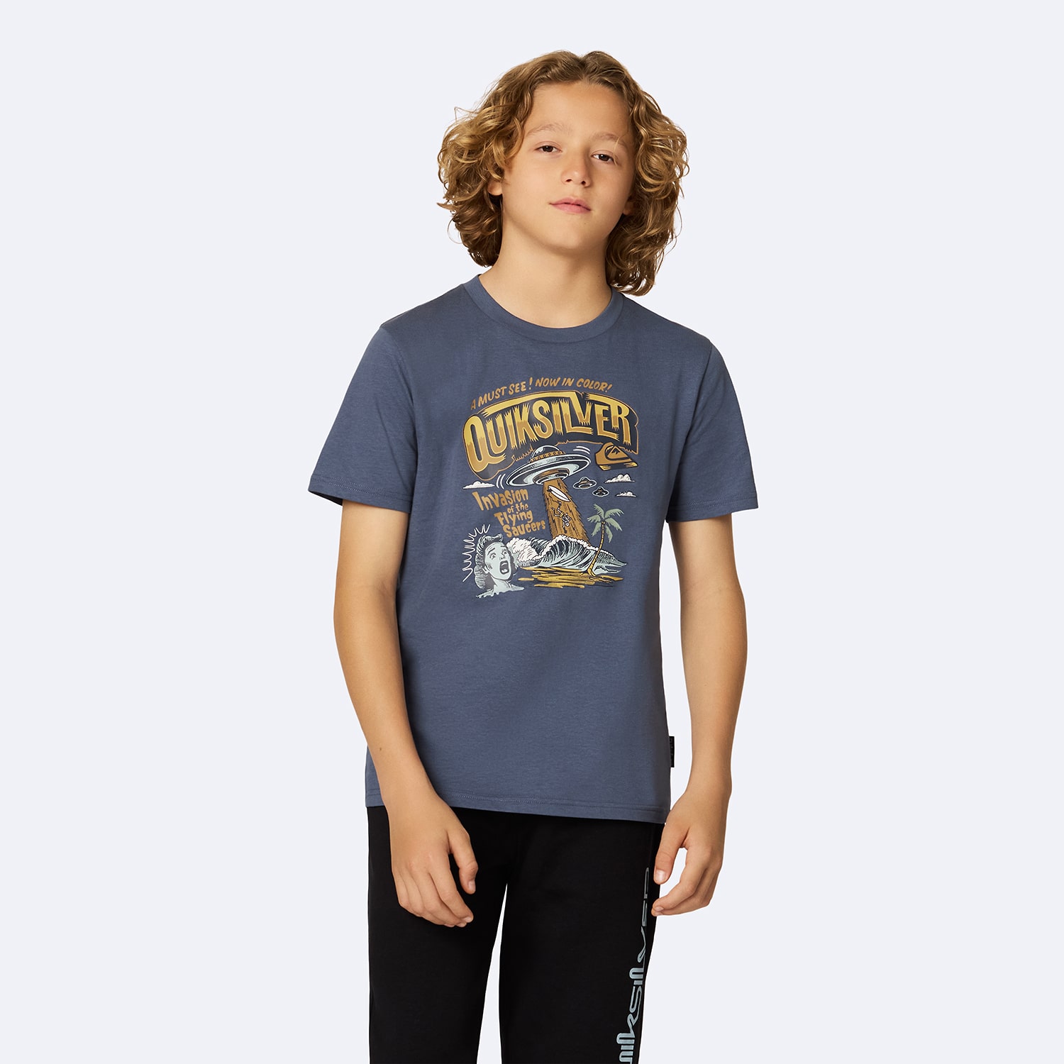 Quiksilver Big Kid Boys Crew Neck Short Sleeve Regular Fit Graphic T-Shirt