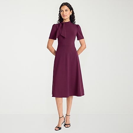ivy & blue short sleeve fit flare dress Women's Midi Split Tie Neck Cap + | Black | Women's 8 UO Mila Sequin Strappy-Back 2024 HOMECOMING 45 Inches Size:31/32