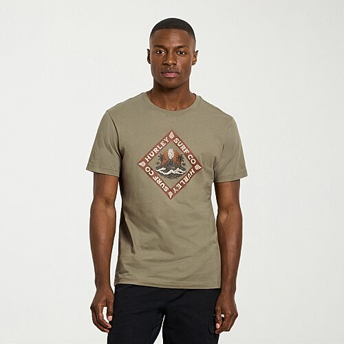 Hurley Mens Crew Neck Short Sleeve Regular Fit Graphic T-Shirt, Xx-large, Beige