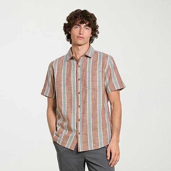 Hurley Mens Short Sleeve Regular Fit Button-Down Shirt