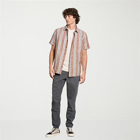 Hurley Mens Short Sleeve Regular Fit Button-Down Shirt