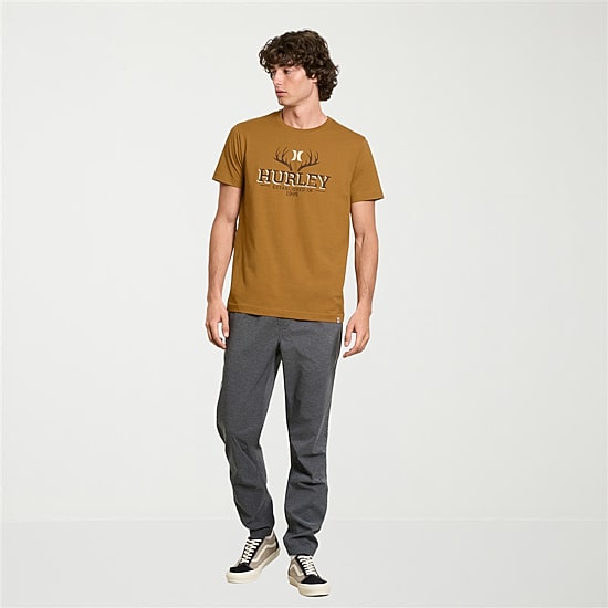 Hurley Mens Crew Neck Short Sleeve Regular Fit Graphic T-Shirt