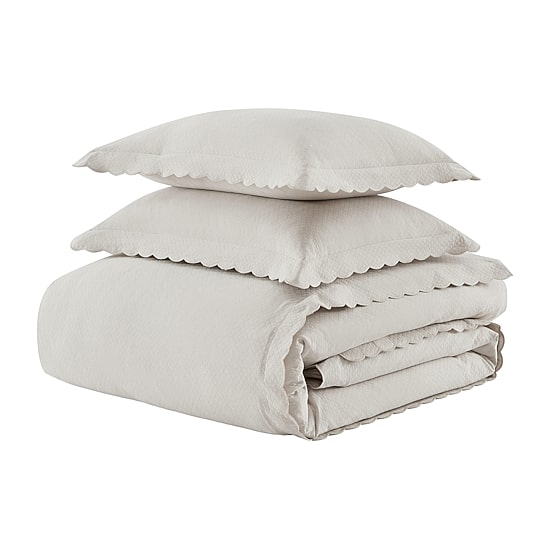 Martha Stewart Signature Scallop 3-pc. Duvet Cover Set