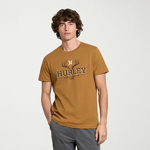 Hurley Mens Crew Neck Short Sleeve Regular Fit Graphic T-Shirt, Xx-large, Yellow