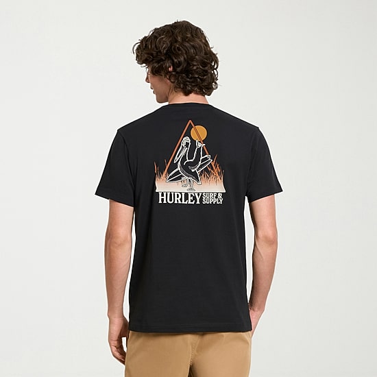 Hurley Mens Crew Neck Short Sleeve Regular Fit Graphic T-Shirt