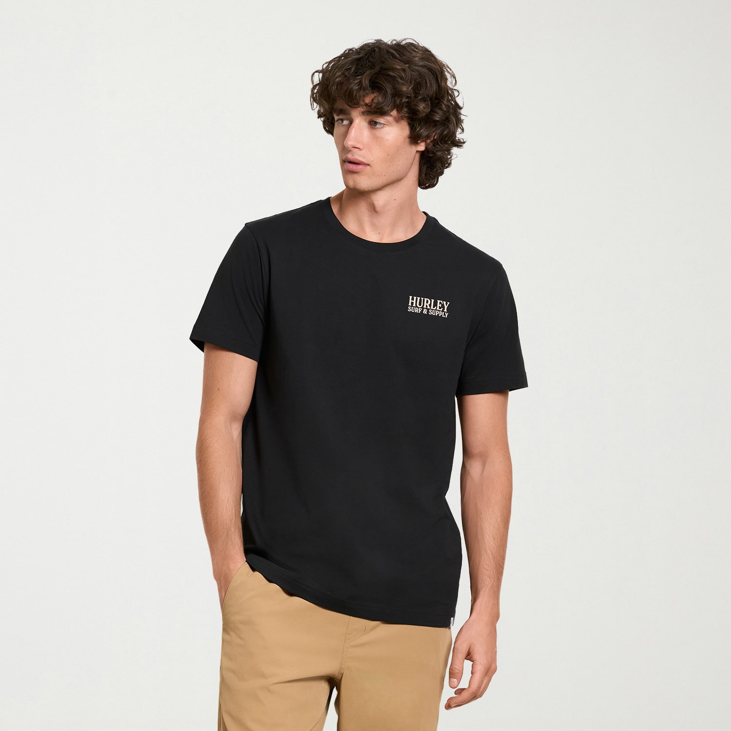 Hurley Mens Crew Neck Short Sleeve Regular Fit Graphic T-Shirt